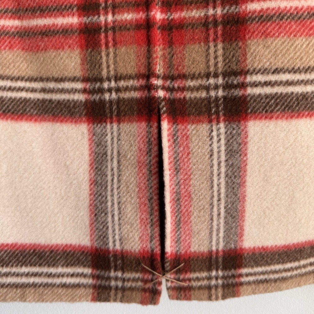 Vintage Pendleton Plaid & Camel Brown Reversible Skirt Size 16 Wool Preppy - Picture 4 of 7